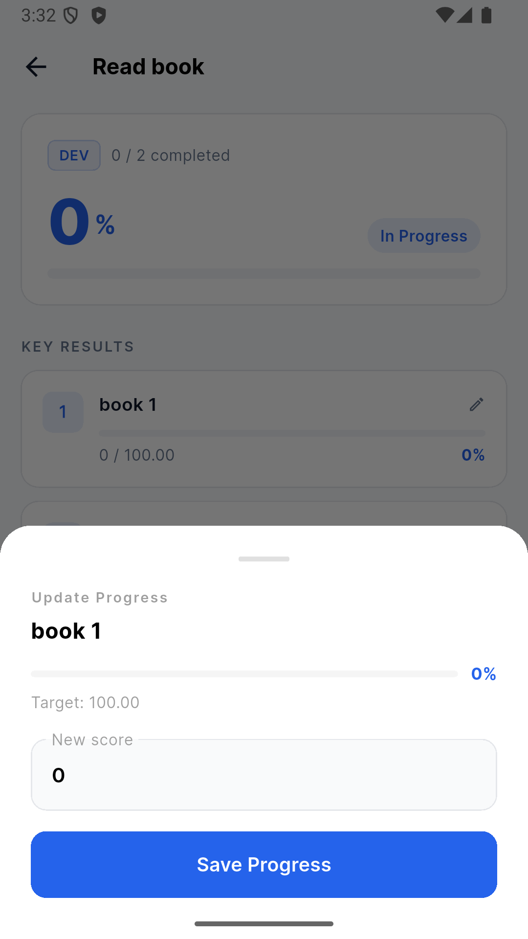 Update progress from mobile