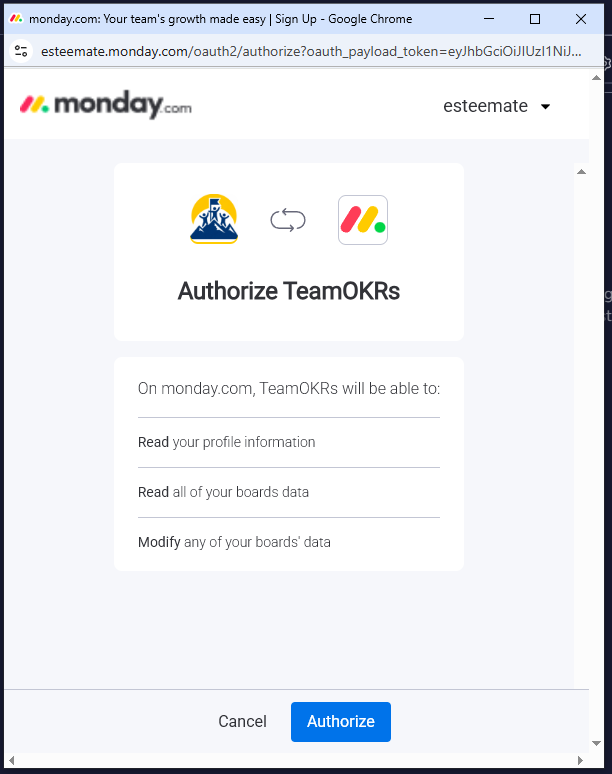 Authorize TeamOKRs